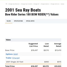 Sea ray 260 bow rider select